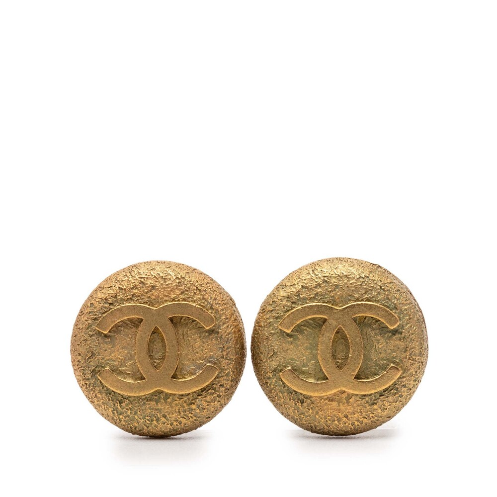 Chanel Gold Plated Cc Round Clip On #289553C44B